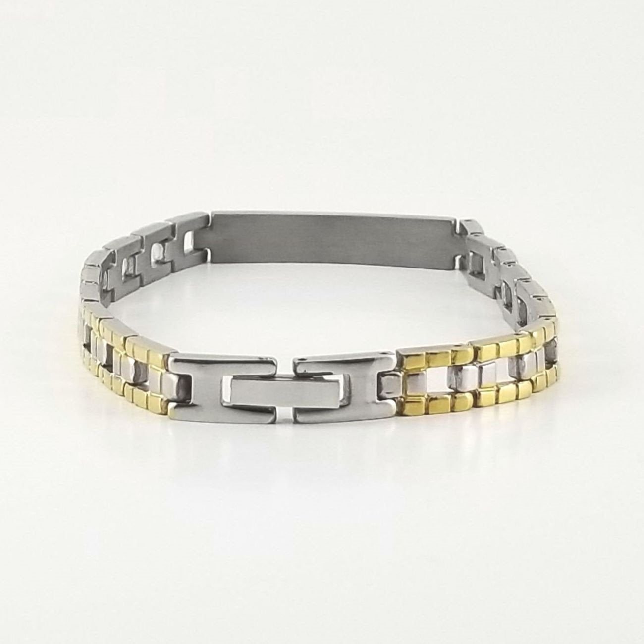 2-tone Engravable | Panther Link Bracelet | Stainless Steel | L-20cm W – My  Name Rings